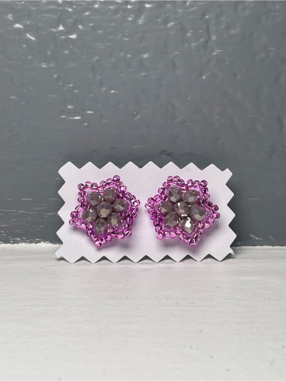 Huichol Beaded Star Stud Earrings
